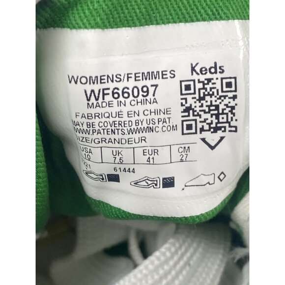 NEW Keds X Kate Spade W's 10 NY Kickstart Logo Foxing Terry Sneakers Green White - Picture 8 of 15